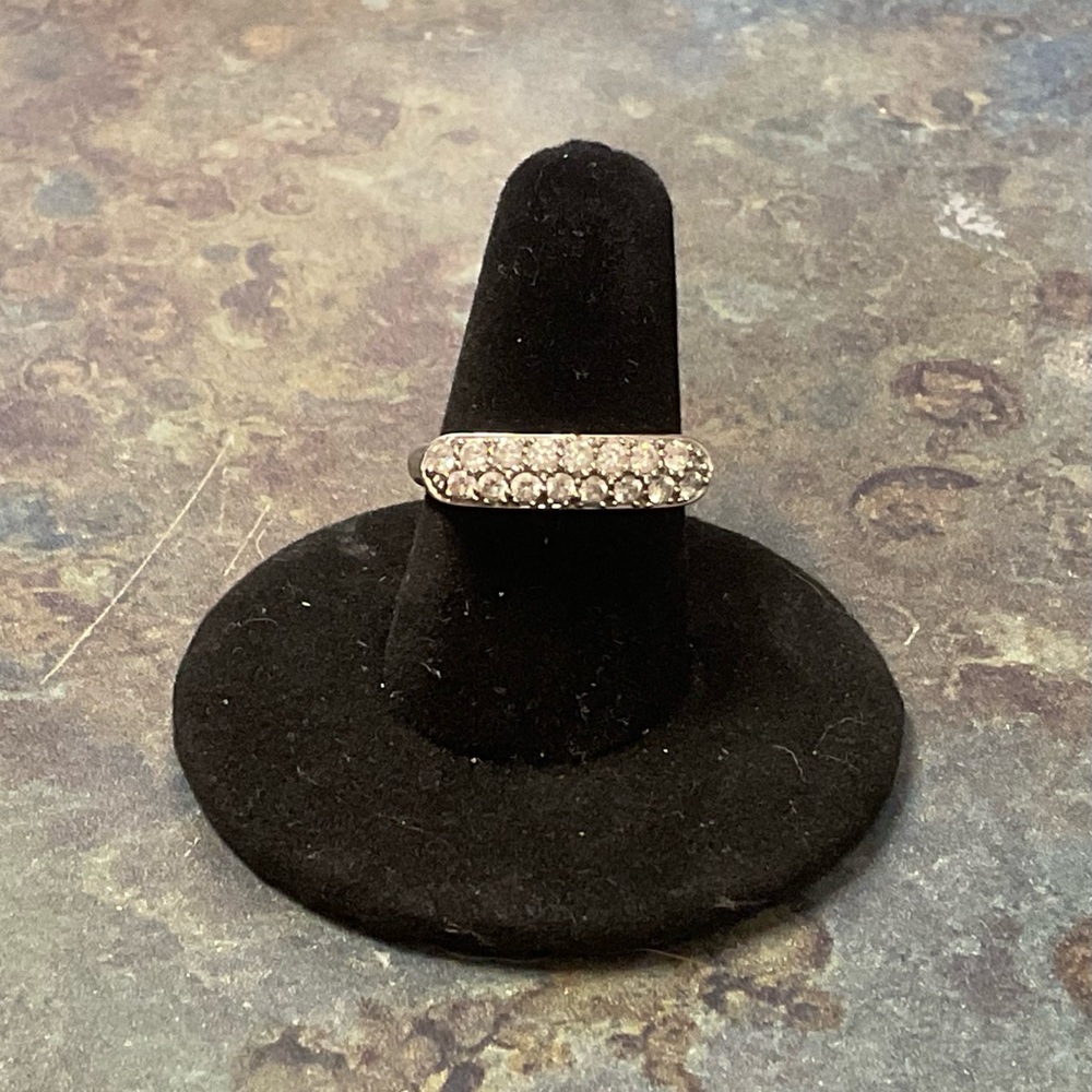 Sterling Silver Stackable Ring With Either Cz’s O… - image 1